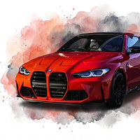 Auto / motor aquarel